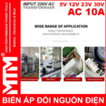 Su Dung Bien The Bien Ap Tang Pho Doi Dien AC 220V Ra 5V 12V 23V 30V 10A Minh Quang