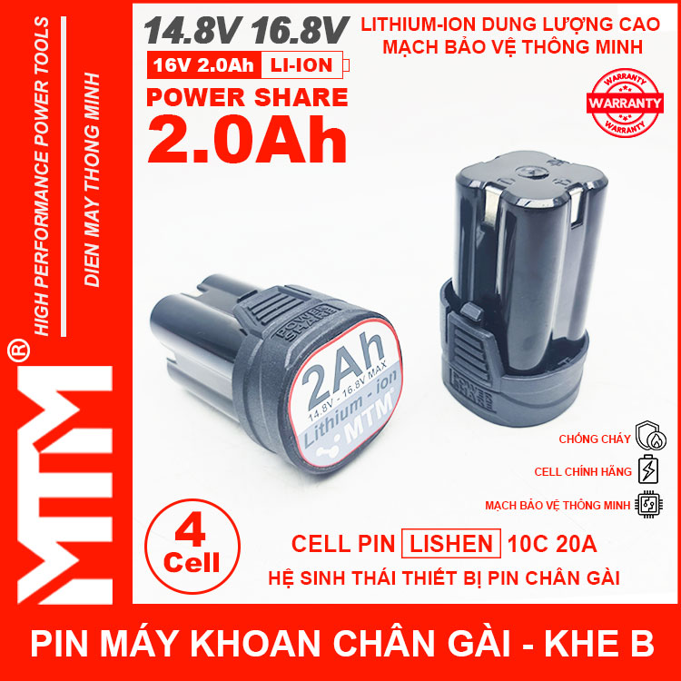 Pin May Khoan 16v8 2ah 4cell Lishen Khe B Chinh Hang