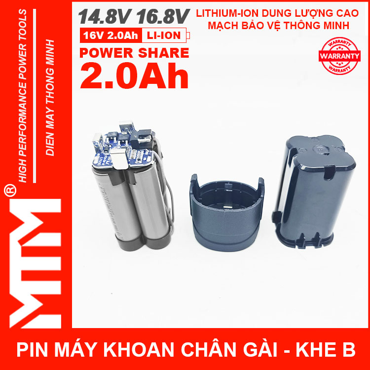 Cell Pin May Khoan 16v8 2ah 4cell Lishen Khe B