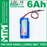 Pin Den Nang Luong Mat Troi 3v2 6Ah 6000mAh Cell Pin Sat Lifepo4 32700