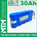 Ban Pin Den Nang Luong Mat Troi 3v2 30Ah 30000mAh Cell Pin Sat Lifepo4 32700