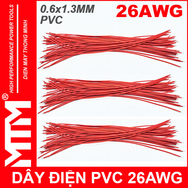 Chuyen Day Dien 26AWG 20CM Mau Do
