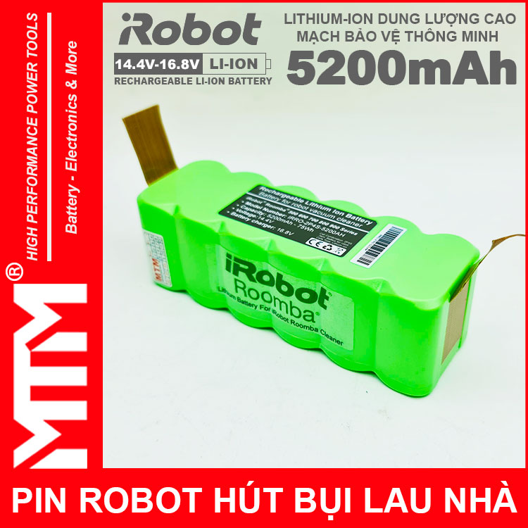 Ban Pin Robot Hut Bui Lau Nha Irobot Roomba Chinh Hang Mau 5200mah Ban Pin Robot Hut Bui Lau Nha Irobot Roomba Chinh Hang Mau 5200mah