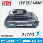 Pin Chan Pho Thong Makita 18v 21v 4ah 5 Cell 21700