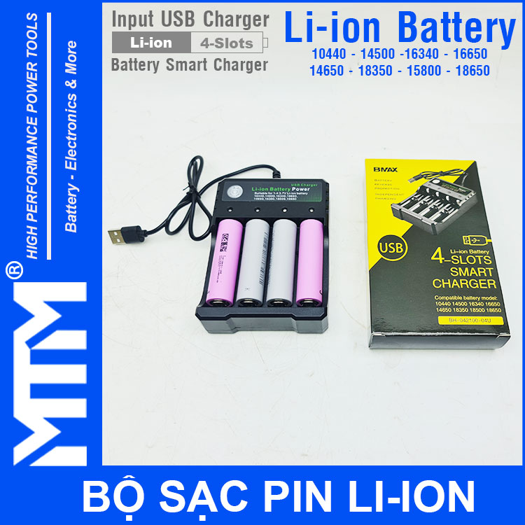 USB SAC PIN 18650 KHAY 4 CELL