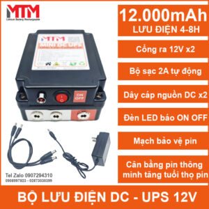 Bo Luu Dien Modem Wifi Gia Dinh 12VDC 12000mah 2A MTM