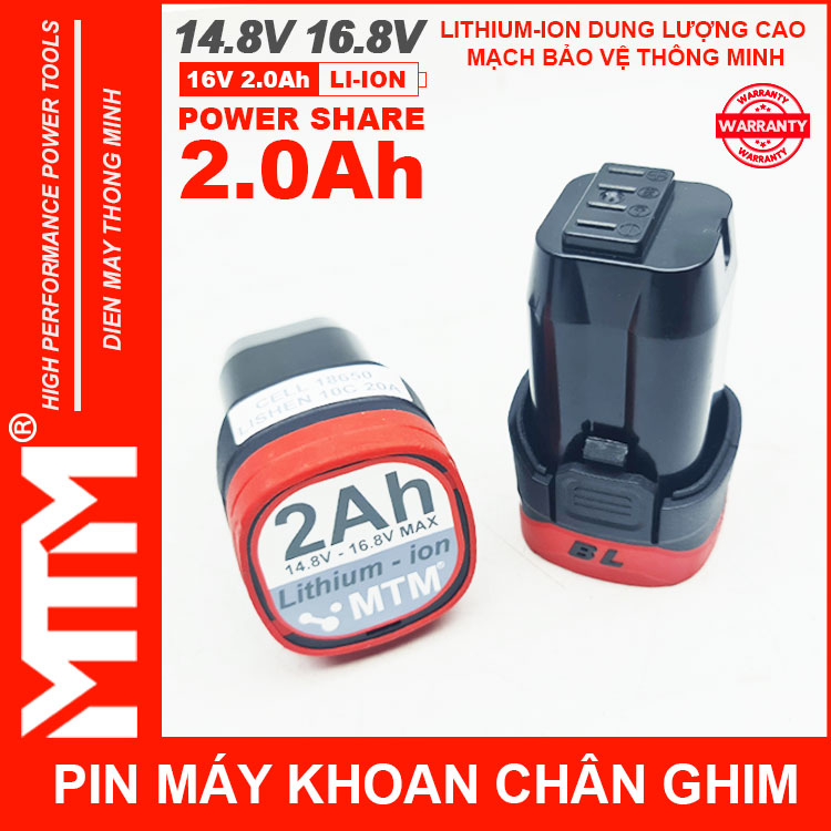 Pin May Khoan Chan Ghim 16v8 2ah 4cell Lishen MTM Chinh Hang