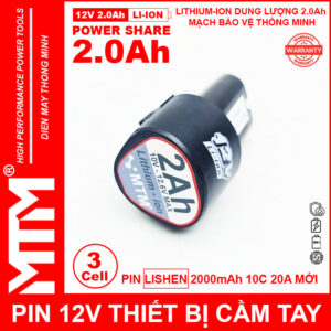 Pin May Khoan 12v 2000mah Khe B MTM Cell Lishen 2000mah