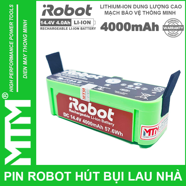 Pin Robot Lau Nha Hut Bui Irobot 4000mah Chinh Hang Gia Re