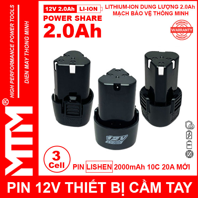 Ban Pin May Khoan 12v 2500mah Khe B MTM EVE