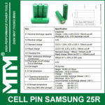 Thong So Ky Thuat Cell Pin Sumsung 18650 25R 2500mah 10C 20A Samsung 25r Datasheet 18650