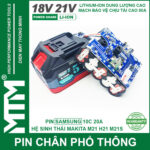 Pin Makita Chong Soc 5cell 10 Cell 15 Cell 80A Den Bao Pin 2 Ben Cell Samsung 25R Cao Cap