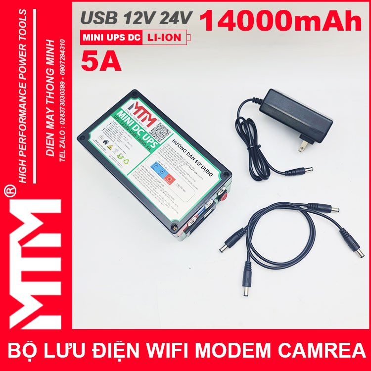 Bo Nguon Du Phong Wifi Modem Camera 12V 24V 5A 14000mah Led Bao Vont Chinh Hang Gia Re Cao Cap