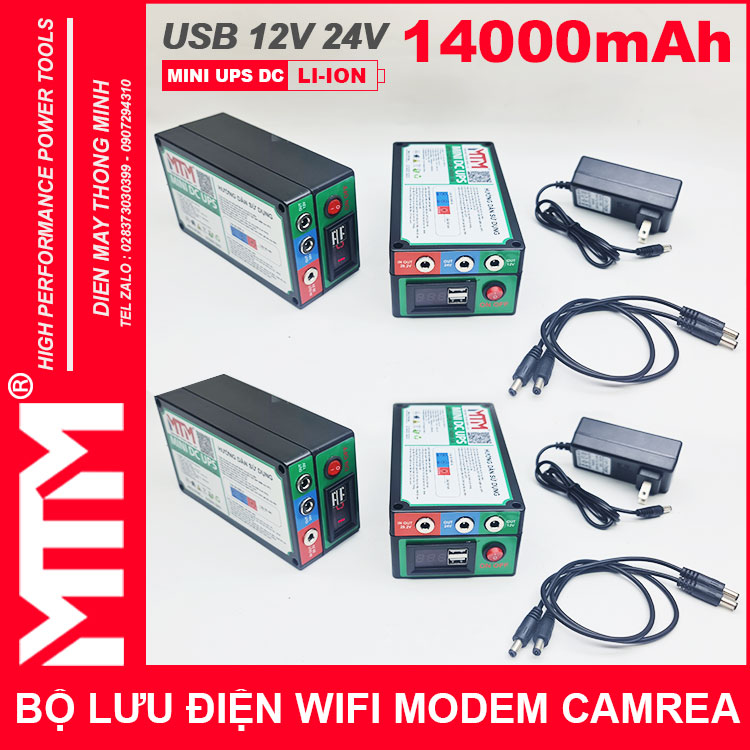 Bo Nguon Du Phong Wifi Modem Camera 12V 24V 5A 14000mah Led Bao Vont Gia Re Cao Cap