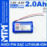 Pin Lihtium Ion 7v4 8v4 2S1P 2000mah Khong Jack