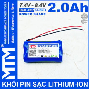 Pin Lihtium Ion 7v4 8v4 2S1P 2000mah Khong Jack