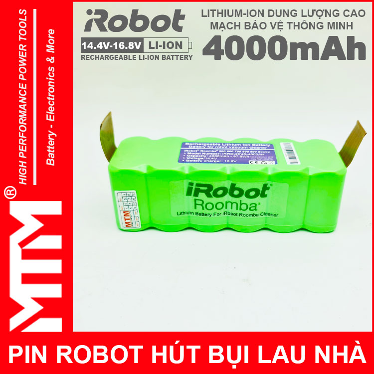 Pin Robot Hut Bui Lau Nha Irobot Roomba Chinh Hang Mau 4000mah Chinh Hang