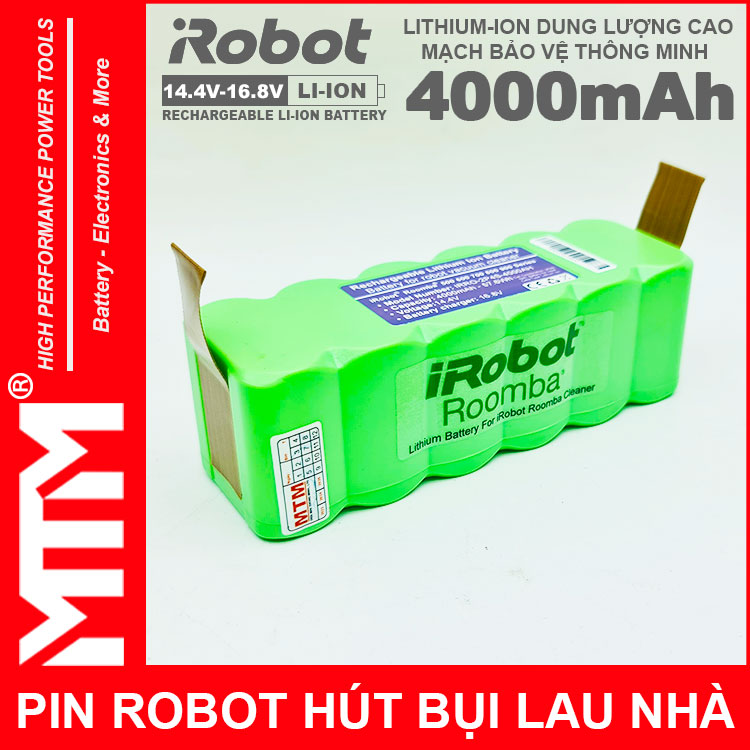 Pin Robot Hut Bui Lau Nha Irobot Roomba Chinh Hang Mau 4000mah