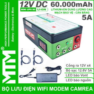 Bo Nguon Du Phong Wifi Modem Camera UPS 12V 5A 60000mah Led Bao Vont