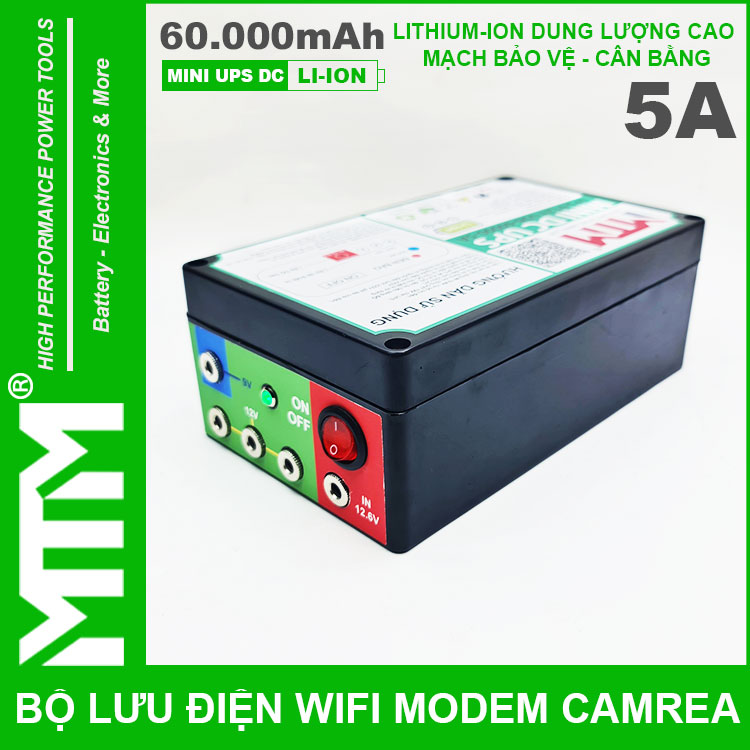 Bo Nguon Du Phong Wifi Modem Camera UPS USB 5V 12V 5A 60000mah Led Bao Vont Cao Cap