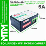 Bo Nguon Du Phong Wifi Modem Camera UPS USB 5V 12V 5A 60000mah Led Bao Vont Kich Thuoc