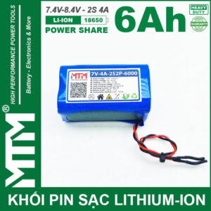 Khoi Pin 7V 8V 6Ah 4A 2S2P Cell 18650 MTM
