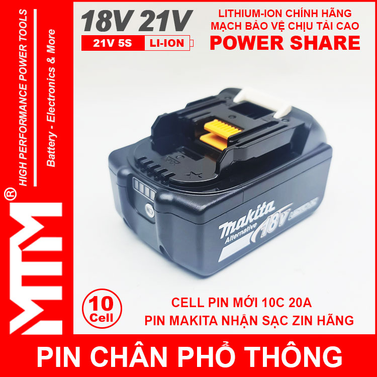 Pin Chan Pho Thong Makita 10cell 4Ah Nhan Sac Zin Chinh Hang Bao Pin