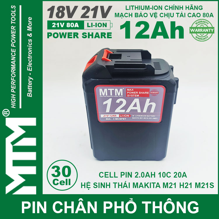 Gia Pin Makita Chong Soc 20 Cell 12Ah 80A Den Bao Pin Cell 2000mah