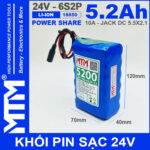 Kich Thuoc Pin 24V 10A 6S2P 18650 MTM 5200mah