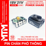 Loi Pin Chan Pho Thong Makita 10cell 4Ah Nhan Sac Zin Chinh Hang