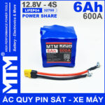 Ac Quy Pin Kich Khoi Dong Xe May 12V 540A 6Ah Jack XT60 MTM