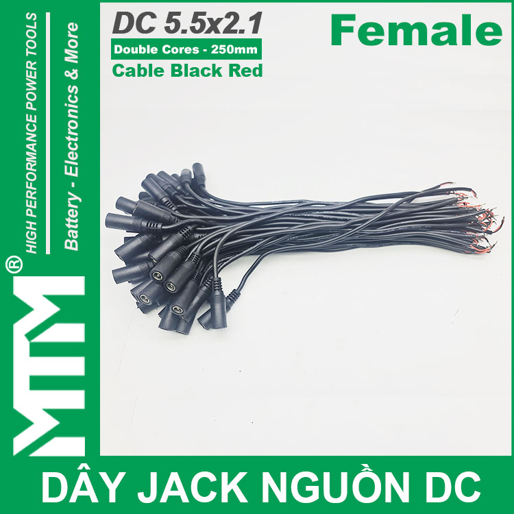 Day Jack DC 250mm Cai Female Jack Cable Adapter Plug Power Supply Cao Cap
