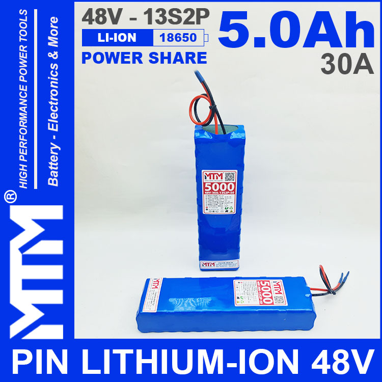 Pin LITHIUM ION 48V 5AH 30A 13S2P MTM 5000mah