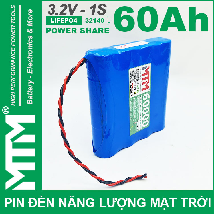 Pin Den Nang Luong Mat Troi 3v2 60Ah 60000mAh Cell Pin Sat Lifepo4 32140 Chinh Hang Cao Cap Loai 1