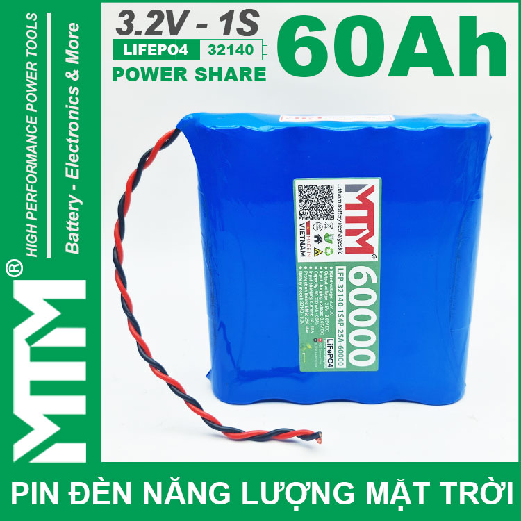 Pin Den Nang Luong Mat Troi 3v2 60Ah 60000mAh Cell Pin Sat Lifepo4 32140
