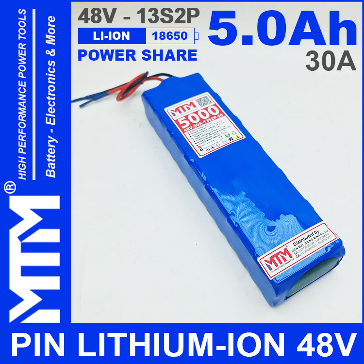 Ban Pin LITHIUM ION 48V 5AH 30A 13S2P MTM 5000mah