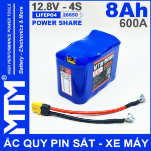 Ban Ac Quy Pin Kich Khoi Dong Xe May 12V 540A 8Ah Jack XT60 MTM