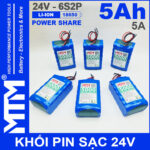 Gia Ban Pin 24V 5A 6S2P 18650 MTM 5000mah