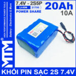 Gia Pin 7V 8V 10A 2S5P 21700 MTM 20000mah