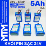 Khoi Pin 24V 5A 6S2P 18650 MTM 5000mah