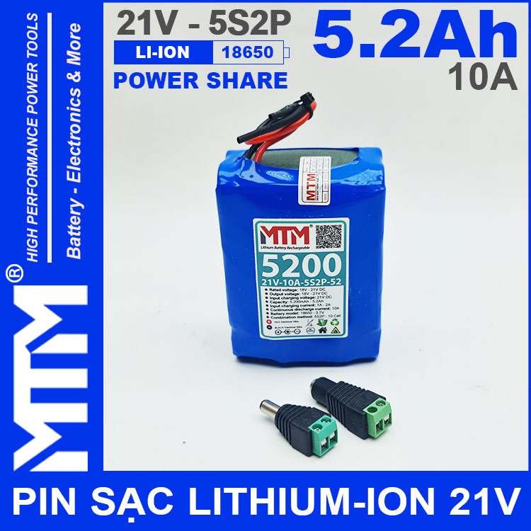 Pin 21V 5200mAh 10A 5S2P MTM Gia Re