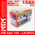 Pin Sat LiFePo4 12V 4S 15Ah 30A Co Bao Pin MTM