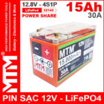 Pin Sat LiFePo4 24V 8S 6Ah 30A MTM Chong Nuoc