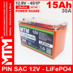 Ac Quy Pin Sat LiFePo4 12V 4S 15Ah 30A Co Bao Pin MTM