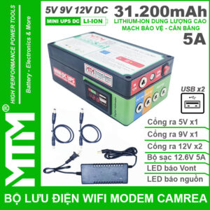 Bo Nguon Du Phong Wifi Modem Camera USB 5V 12V 5A 31200mah Led Bao Vont