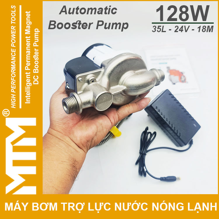May Bom Tang Ap Tro Luc Nuoc Nong Lanh 24V 128W 35L 18M BINTAIKE Tren Tay