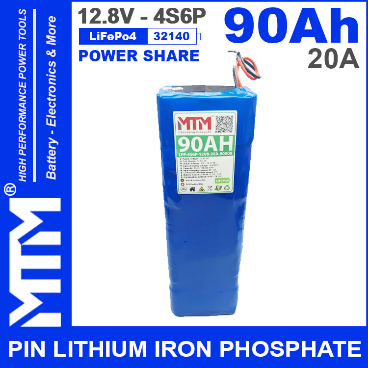 Pin Den NLMT 12v 90Ah 4S6P 20A MTM