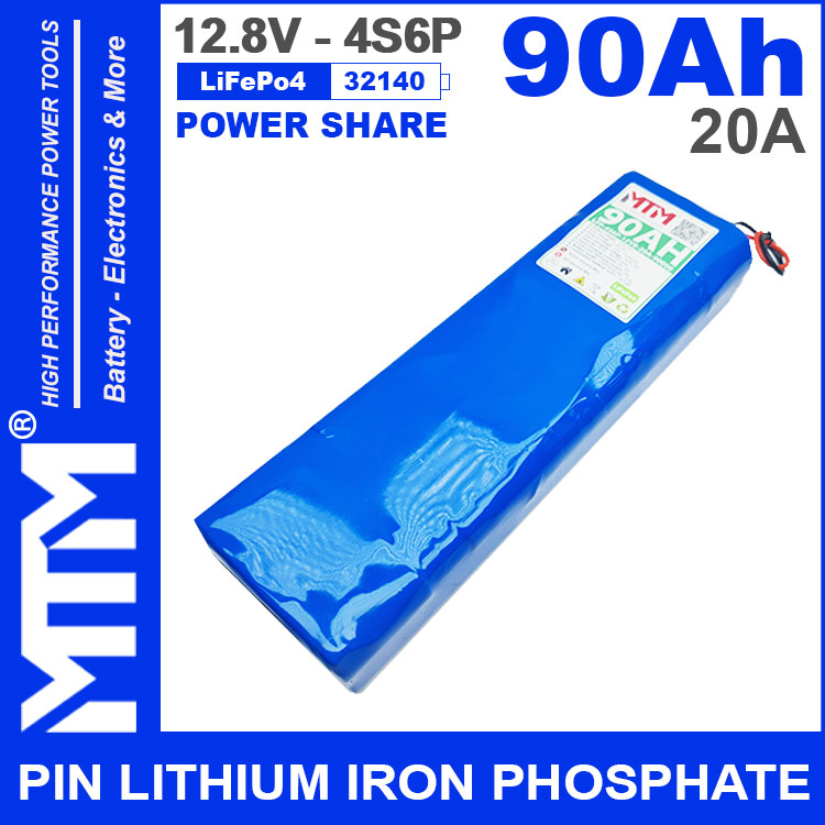 Gia Pin 12v 90Ah 4S6P 20A MTM